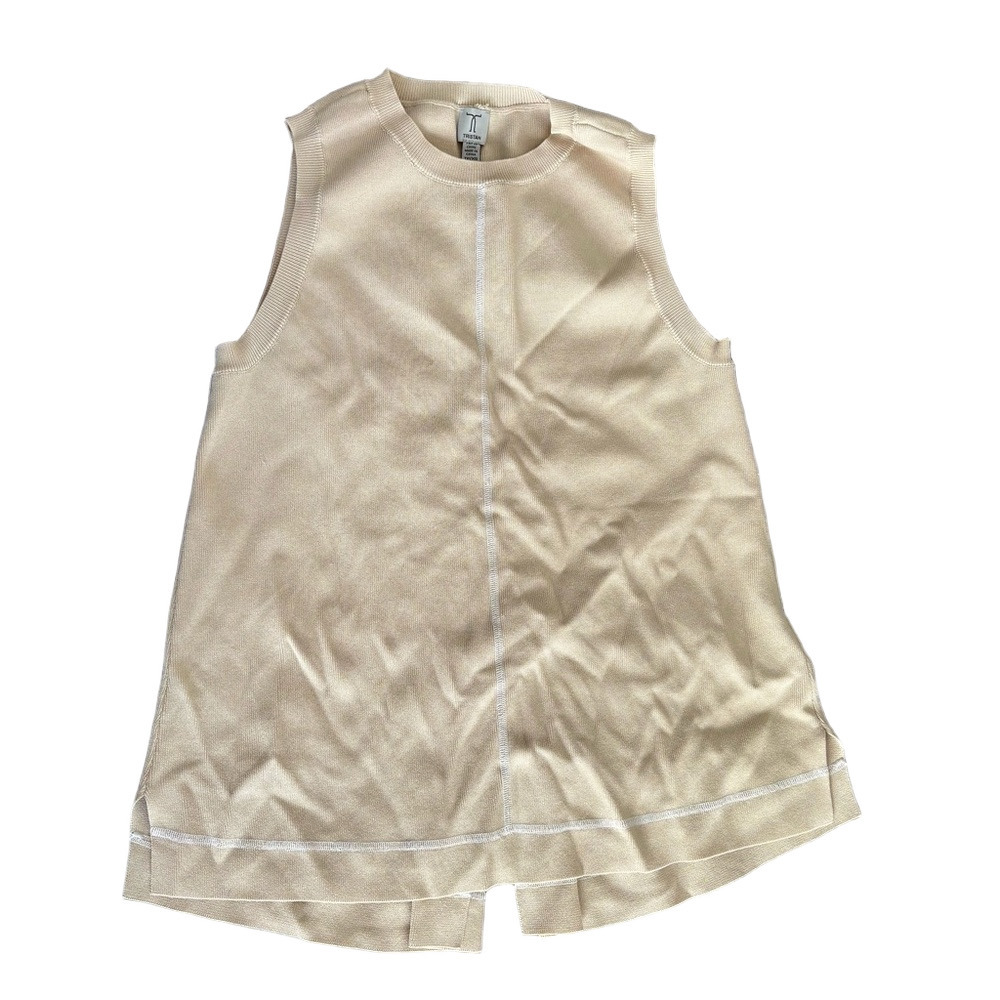 Tristan Cream Sleeveless Knit Top